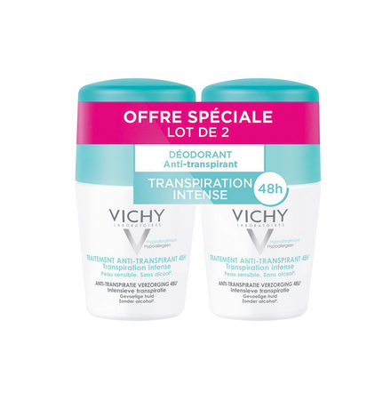 VICHY Anti-Transpirant 48h Antyperspirant w kulce, Duopak 2 × 50 ml