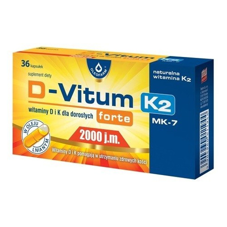 D-Vitum forte 2000 j.m. K2, 60 kapsułek