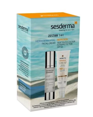 Sesderma Repaskin Silk Touch SPF50 +  Hidraderm Hyal krem do twarzy, (50 +50)ml