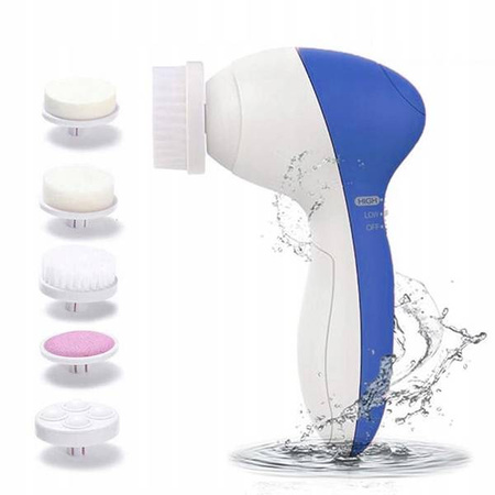 SZCZOTECZKA DO MYCIA TWARZY MASAŻER 5W1 PEELING NIEBIESKI, 1 szt.