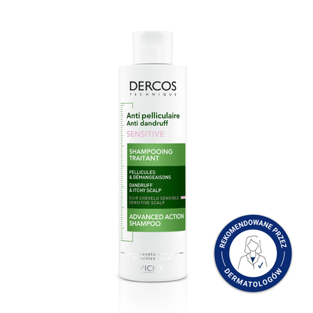 VICHY DERCOS Szampon przeciwłupieżowy do skóry wrażliwej, 200 ml