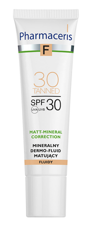 PHARMACERIS F Mineralny Dermo -Fluid matujący SPF30 TANNED 30,  30ml