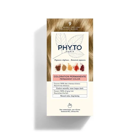 PHYTO COLOR No 9 Bardzo Jasny Blond - Farba do włosów, ( 50 ml+ 50 ml +12 ml)