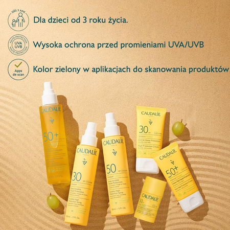 Caudalie Vinosun Protect Niewidoczny spray o wysokiej ochronie SPF50, 150ml
