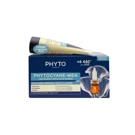 Phyto Phytocyane Men Kuracja przeciw wypadaniu włosów dla mężczyzn, 12x3,5ml