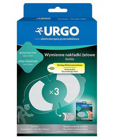 URGO Wymienne nakładki żelowe do URGO TENS Elektrostymulatora, 3 szuki │ Data ważności 11/2025 │