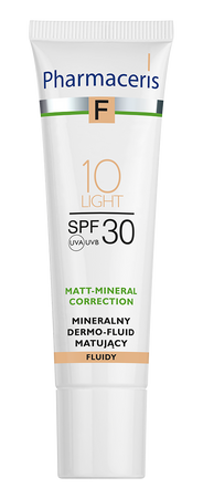 PHARMACERIS F Mineralny Dermo -Fluid matujący SPF30 LIGHT10,  30ml