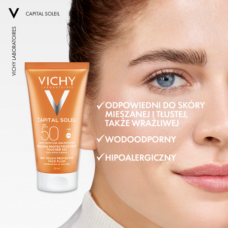 VICHY Capital Soleil matujący KREM do TWARZY SPF50+, 50 ml,