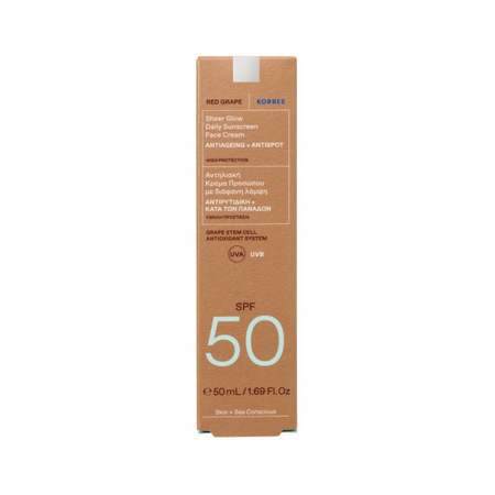 KORRES RED GRAPE Krem ochronny GLOW SPF50, 50ml