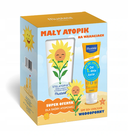 MUSTELA MLECZKO PRZECIWSŁONECZNE SPF50+, 40ml+ STELATOPIA KREM MYJĄCY, 200ml