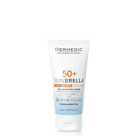DERMEDIC SUNBRELLA Krem ochronny SPF 50+ skóra sucha i normalna, 50 ml ( Data ważności 11/2025 )