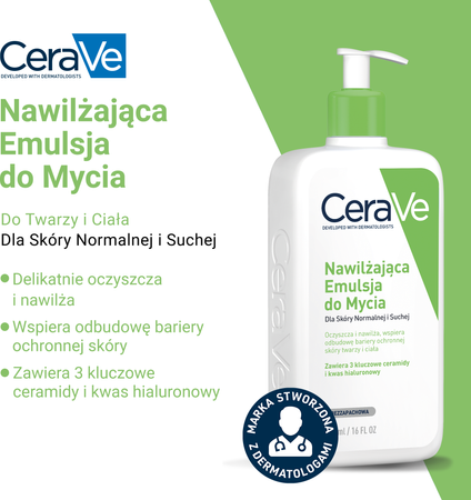 CERAVE Nawilżająca Emulsja do mycia, 473ml