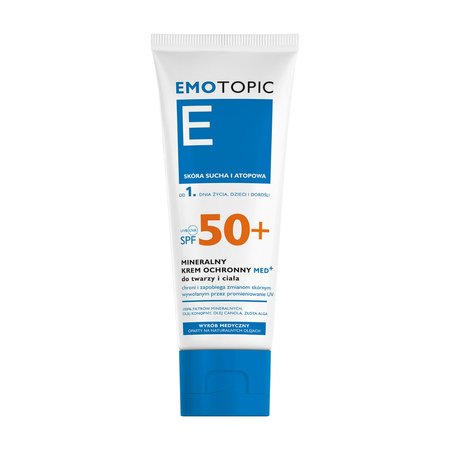 EMOTOPIC Mineralny krem ochronny SPF 50+ MED+ 75ml │ Data ważności 02/2026 │