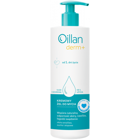 OILLAN DERM+ Kremowy Żel do mycia, 400ml