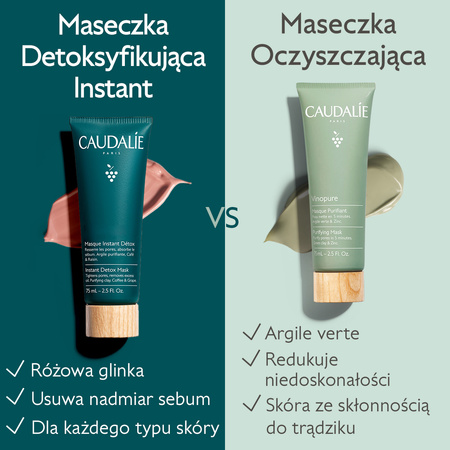 Caudalie Vinoclean Maska detoksykująca instant, 75 ml