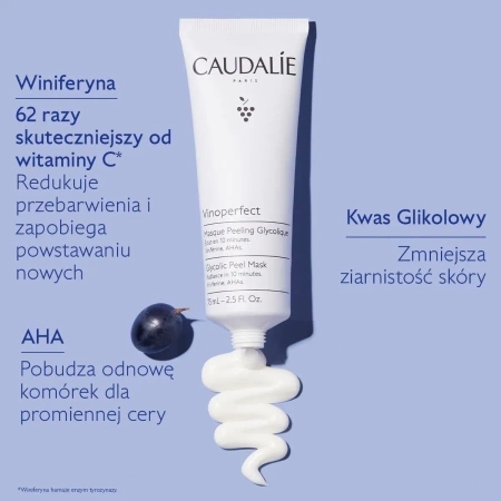 Caudalie Vinoperfect Glikolowa maseczka peelingująca, 75ml