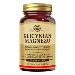 Solgar Glicynian Magnezu - suplement diety, 60 kapsułek