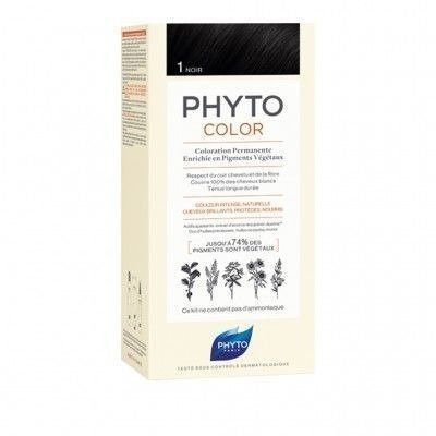 PHYTO COLOR  No 1 Czarny - Farba do włosów, ( 50 ml+ 50 ml +12 ml)