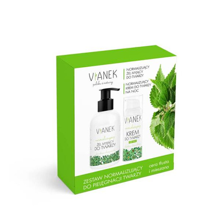 Vianek Zestaw normalizujący do twarzy, 150+50ml+10g