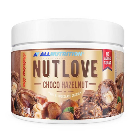 Allnutrition NUTLOVE CHOCO HAZELNUT czekoladowy krem z kawałkami orzechów laskowych, 500 g