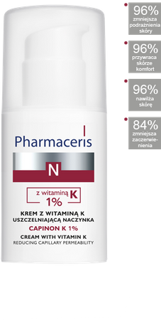 PHARMACERIS N CAPINON K1% Krem z wit.K, 30 ml