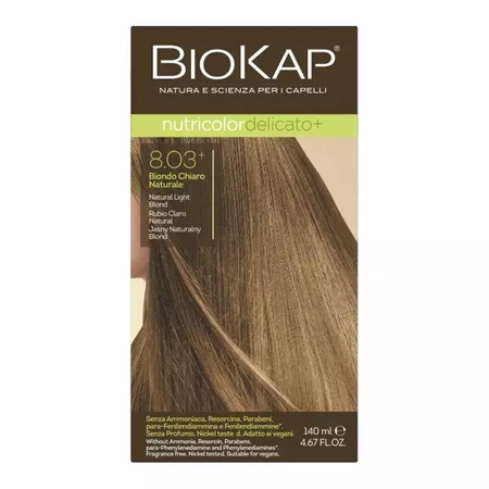 BIOKAP Nutricolor Delicato +, 8.03+ Jasny Naturalny Blond Farba