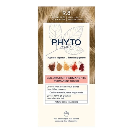 PHYTO COLOR No 9.8 BARDZO JASNY BEŻOWY BLOND - Farba do włosów, ( 50 ml+ 50 ml +12 ml)