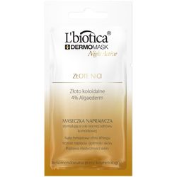 L'biotica Dermomask Night Active Złote Nici - Maseczka naprawcza, 12 ml
