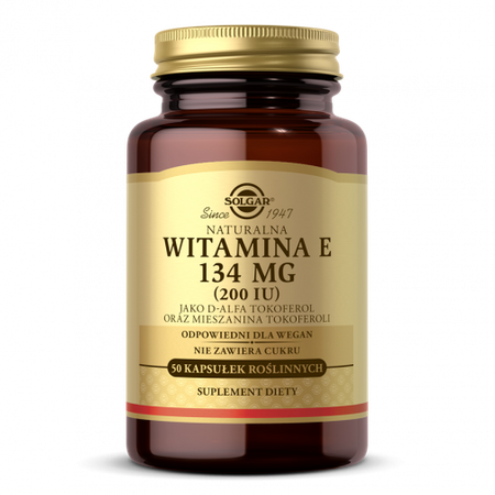 SOLGAR Naturalna witamina E 134 mg, 50 kapsułek