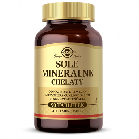 SOLGAR Sole mineralne chelaty, 90 tabletek