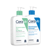 CeraVe Emulsja Nawilżająca + Oczyszczający żel do mycia, 2x473ml