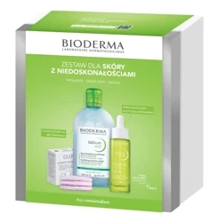 Bioderma Sebium Zestaw H20 Woda Micelarna + Serum + płatki, 500ml + 30ml +3szt            