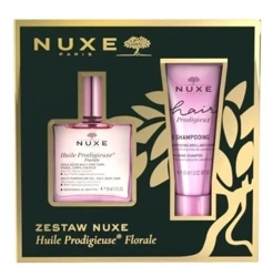 Nuxe Zestaw  Huile Prodigieuse® Florale Suchy olejek pielęgnacyjny o kwiatowym zapachu, 50 ml +  Hair Prodigieux Szampon wygładzający,30ml 