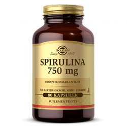 SOLGAR Spirulina 750 mg, 80 kapsułek