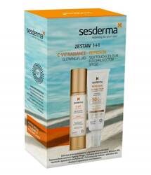 Sesderma C-VIT Radiance Krem rozświetlający + REPASKIN Silk touch color facial SPF50, (50+50)ml