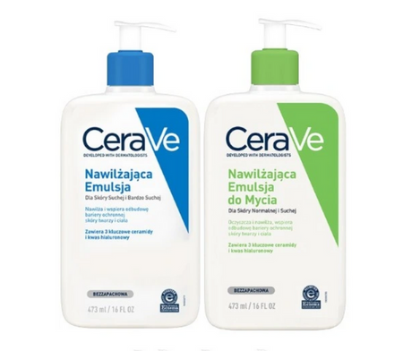 Cerave Emulsja Nawilżająca+ Nawilżająca Emulsja do mycia, (2x473ml)