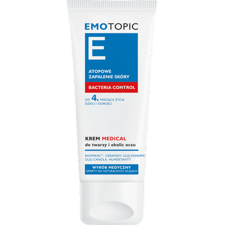 EMOTOPIC BACTERIA CONTROL Krem MEDICAL do twarzy i okolic oczu, 50ml