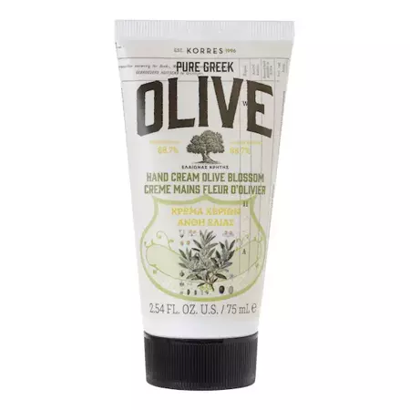 Korres Pure Greek Olive Hand Cream Nawilżający krem ​​do rąk z kwiatem oliwki z kwiatami oliwki, 75ml