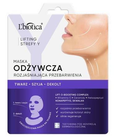 L'BIOTICA Lifting Strefy Y Odżywcza maska do twarzy rozjaśniająca przebarwienia 1 szt.