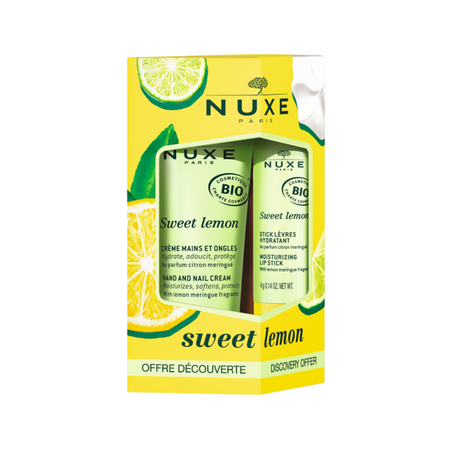 Nuxe Sweet Lemon Krem do rąk i paznokci, 30ml + Pomadka do ust, 4g