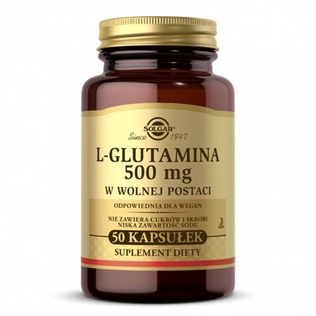 SOLGAR L-Glutamina w wolnej postaci 500 mg, 50 kapsułek