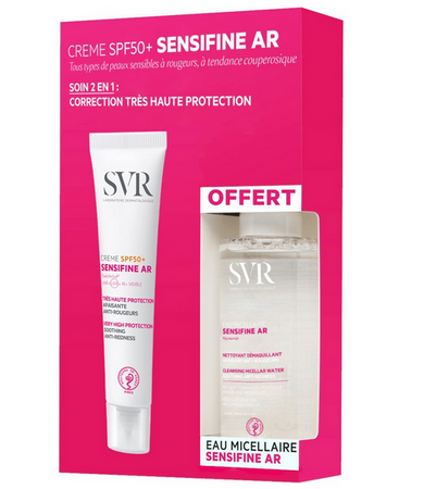 SVR Sensifine AR Krem ochronny SPF50+, 40ml + Woda micelarna, 75 ml