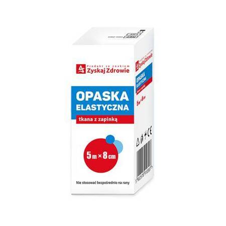 Zyskaj Zdrowie Opaska elastyczna tkana z zapinką 5 m x 8 cm, 1sztuka